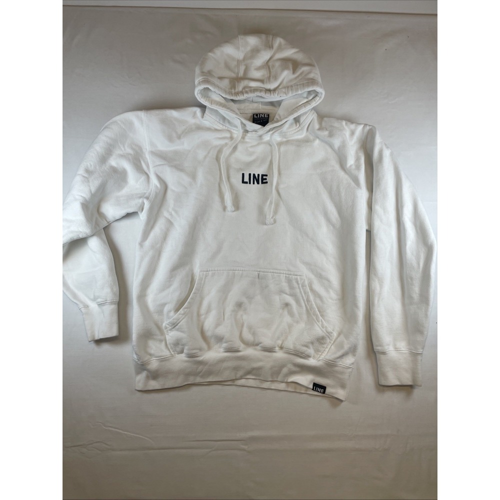 Line Skis Embroidered Hoodie White Black Cotton  Pre Owned Luxurious Oversized
